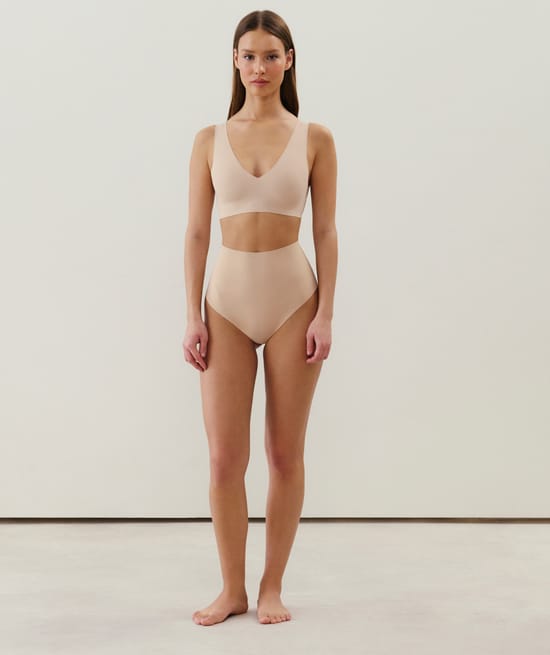 Culotte taille haute en microfibre;