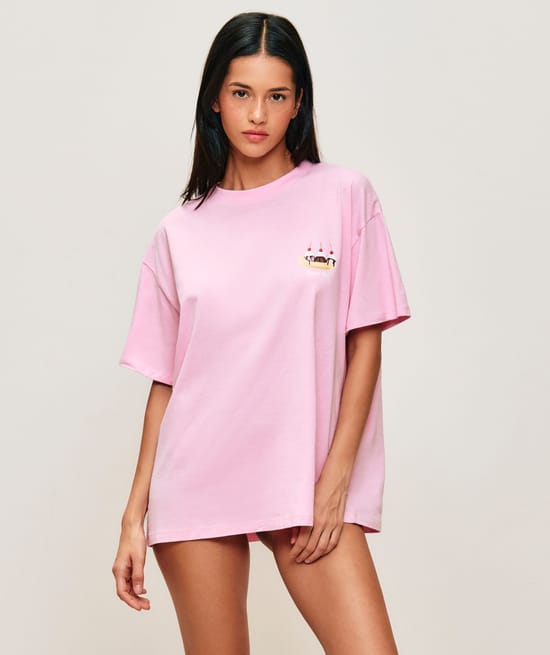 Light jersey T-shirt with ice print;