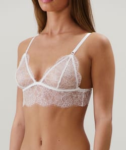 Sujetador triangular de encaje;