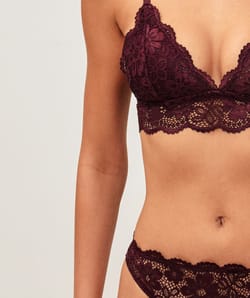 Soutien-gorge triangle ampliforme en dentelle florale;
