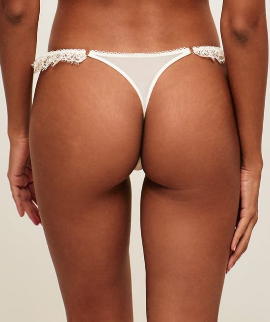 Mesh string and floral lace;