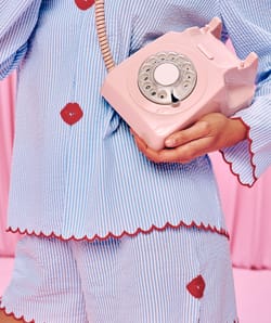 Chemise en coton &agrave; rayures motifs bouches;