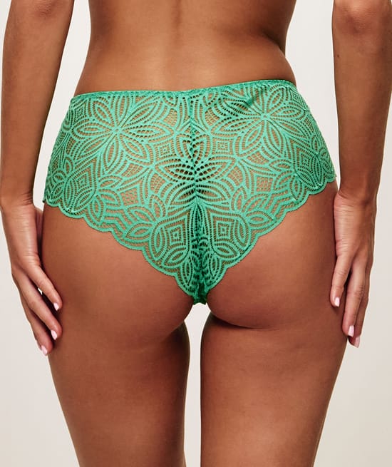 Green lace shorty;