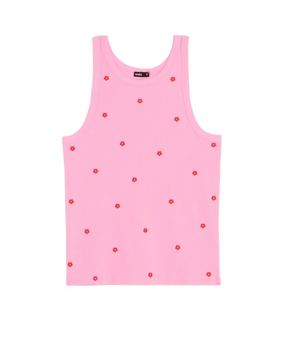Top en jersey avec broderies;
