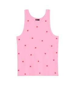 Top en jersey avec broderies;