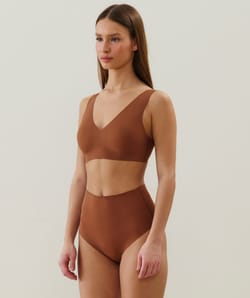 Culotte taille haute en microfibre;