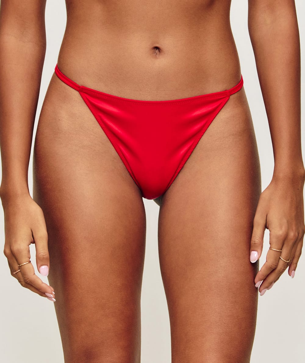 Satin and lace thong with gift bow;