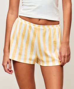 Short en jersey c&ocirc;tel&eacute; &agrave; rayures;