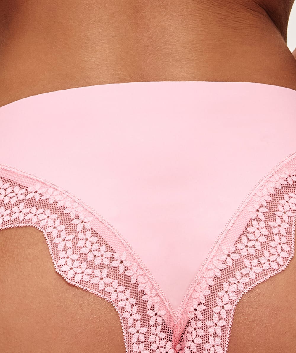 Microfibre and lace knickers;