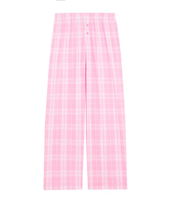 Pantalón de cuadros de algodón;