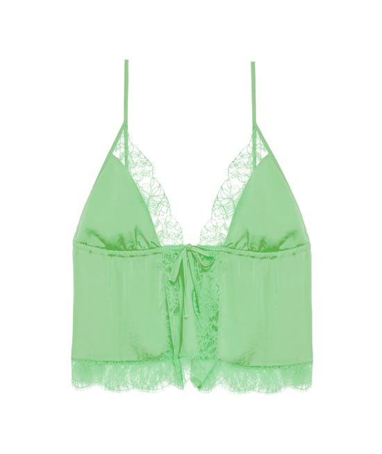 Satin and lace camisole;