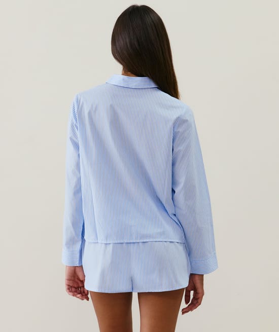 Camisa de rayas de algodón;