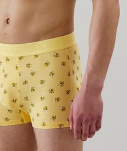 Yellow pattern boxer shorts;