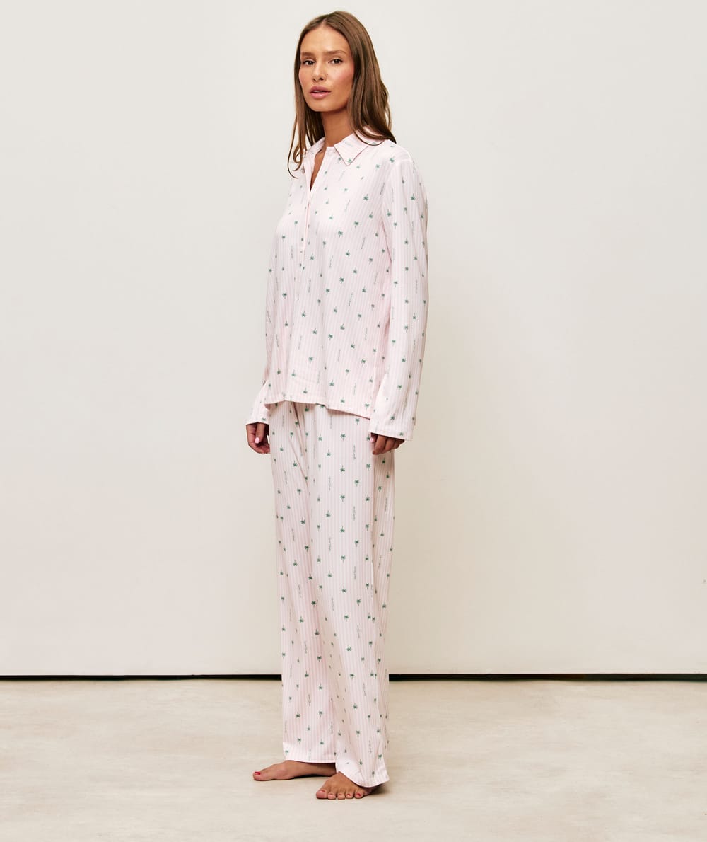 Patterned jersey pyjama set;