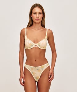 Floral mesh bra;