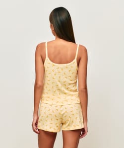 Short en pointelle imprim&eacute; bananes;