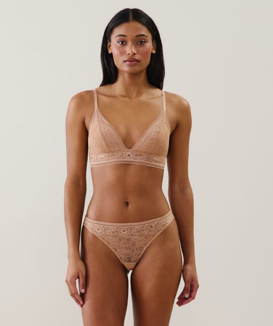 Lace triangle bra;