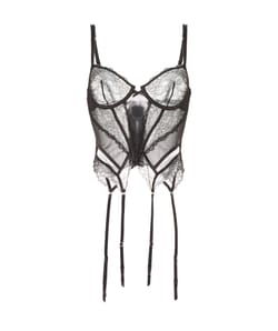 Underwired bustier in lace;