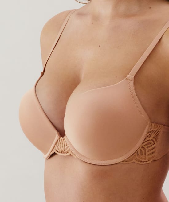 Lace ultra push-up bra - nude;