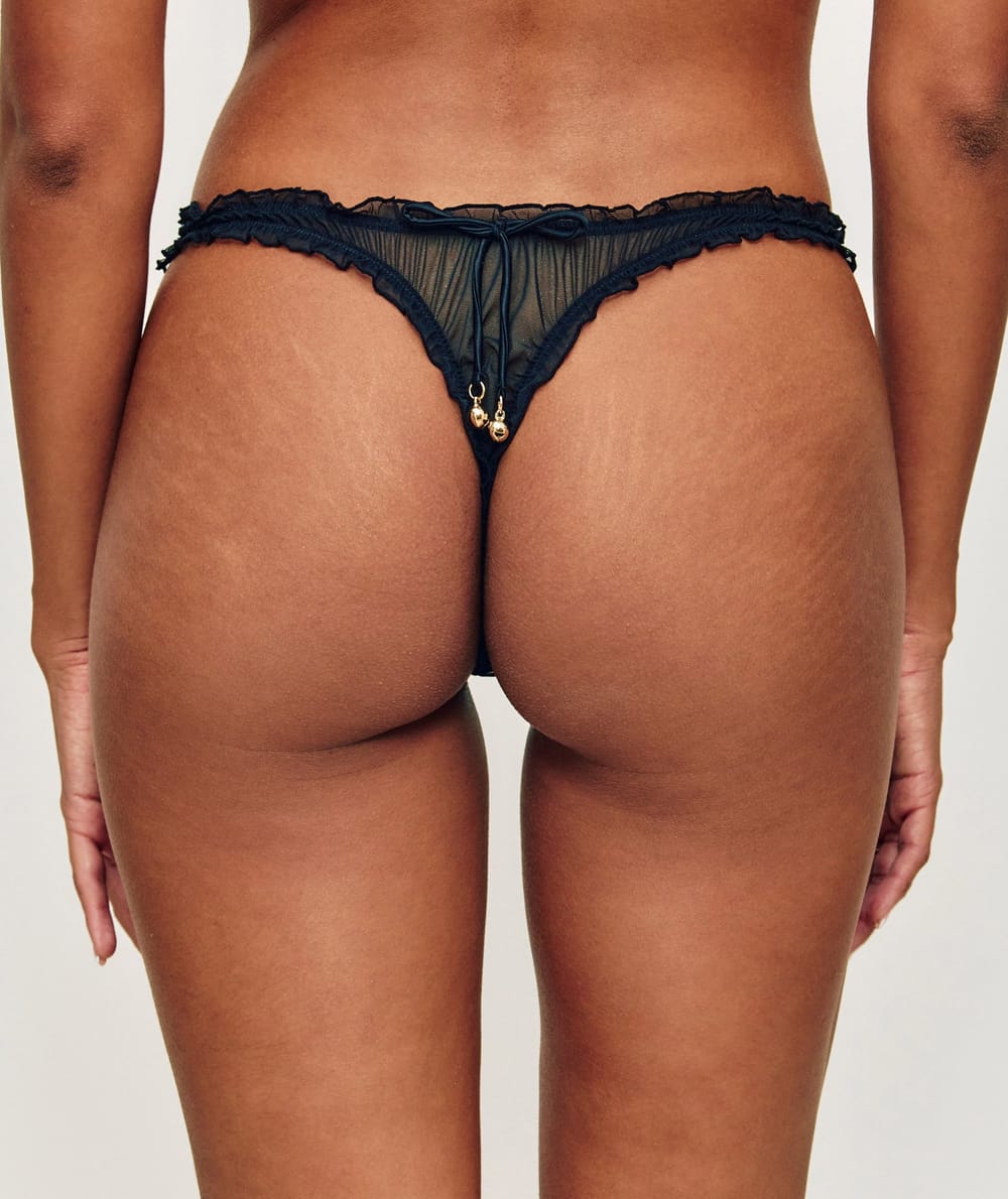 Ensemble string et masque de nuit en satin;