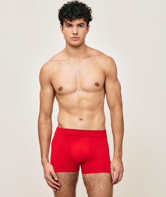 Cotton boxer shorts with message;