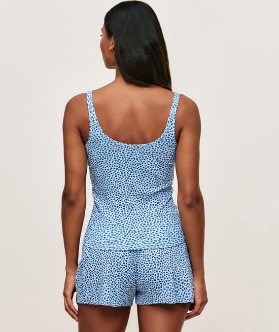 Ribbed jersey tank top;