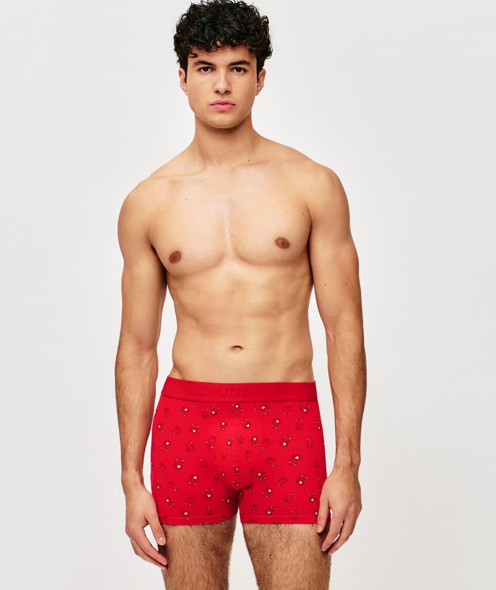 Patterned cotton boxer shorts;