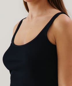 Ribbed jersey tank top - black;
