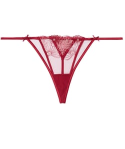 Lace and embroidery thong;