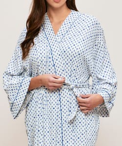 Ribbed jersey kimono with summer pattern;
