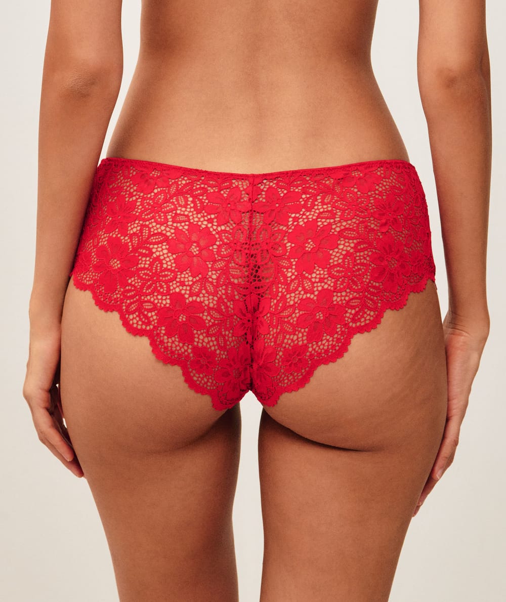 Shorty en dentelle florale;