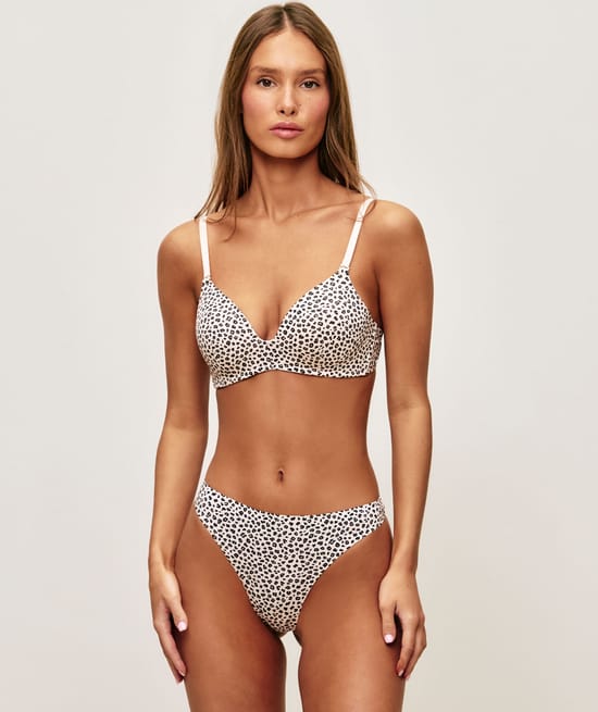 Push-up bra leopard print microfibre;