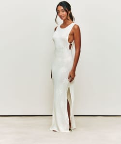 Backless crochet dress;