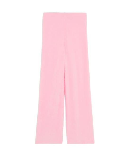 Fluffy knit trousers;