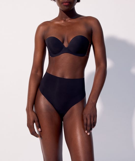 Strapless push-up bandeau bra;