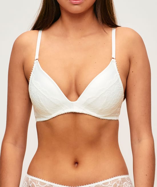 Satin and lace push-up bra;