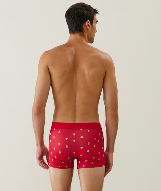 Microfibre boxer shorts with biscuit pattern;