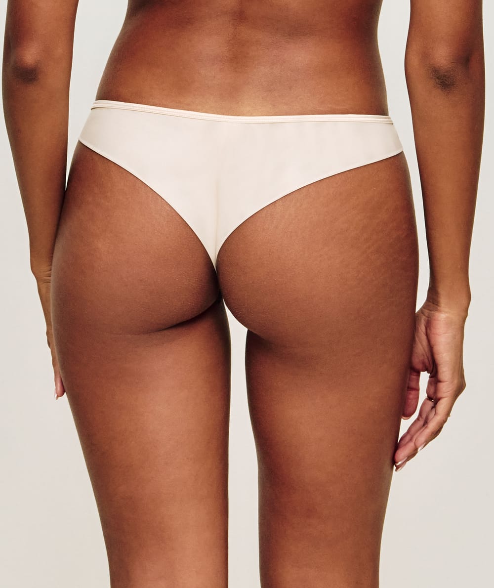 Star embroidery thong;