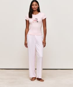 Striped jersey trousers;