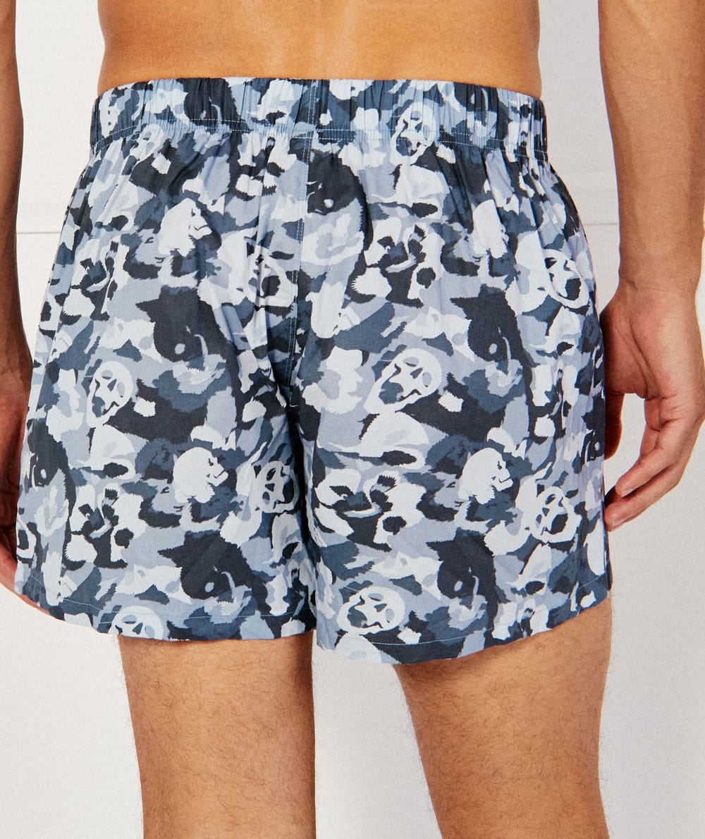 Katoenen boxershort met motieven;