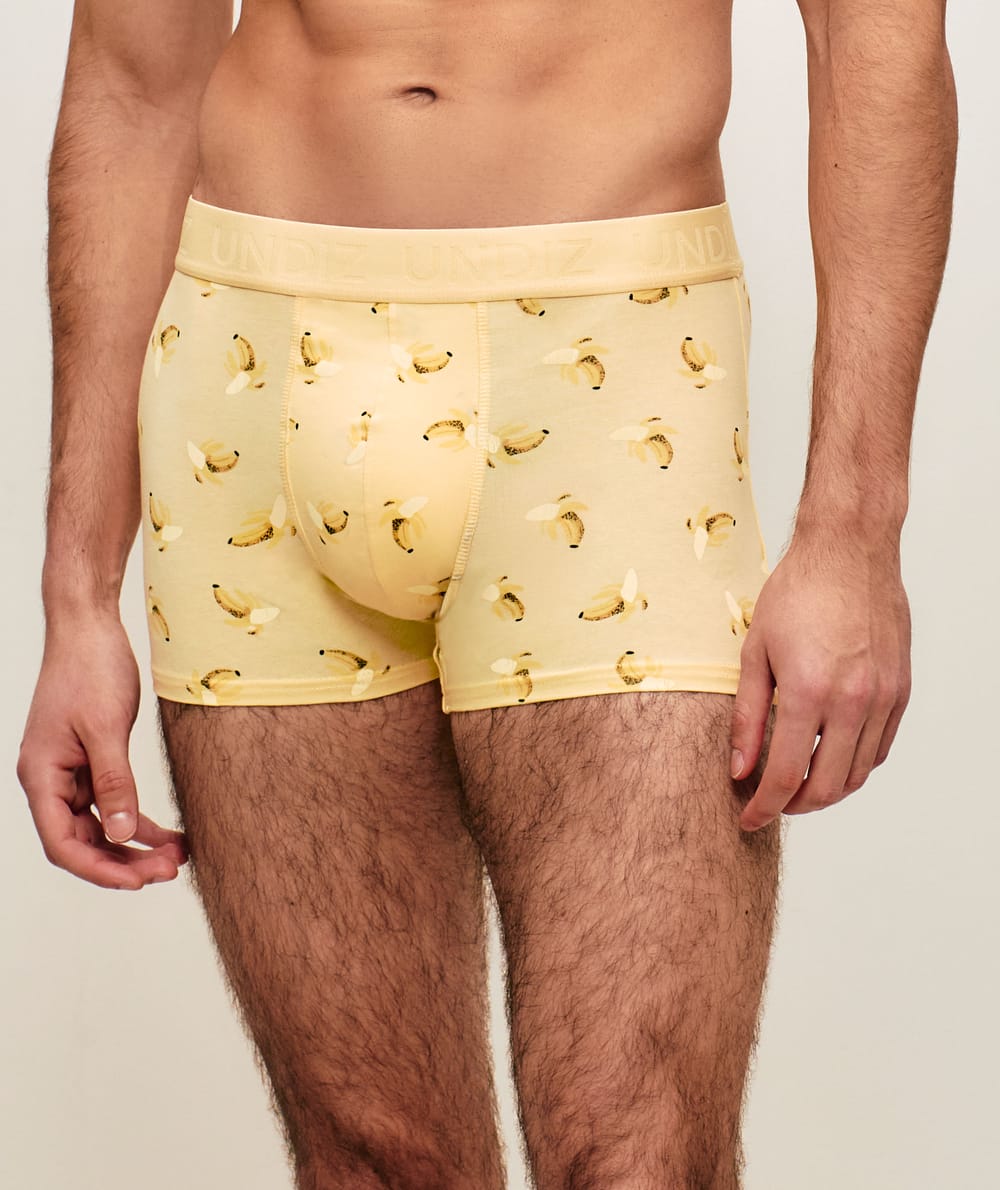 Cotton boxer with banana patterns;