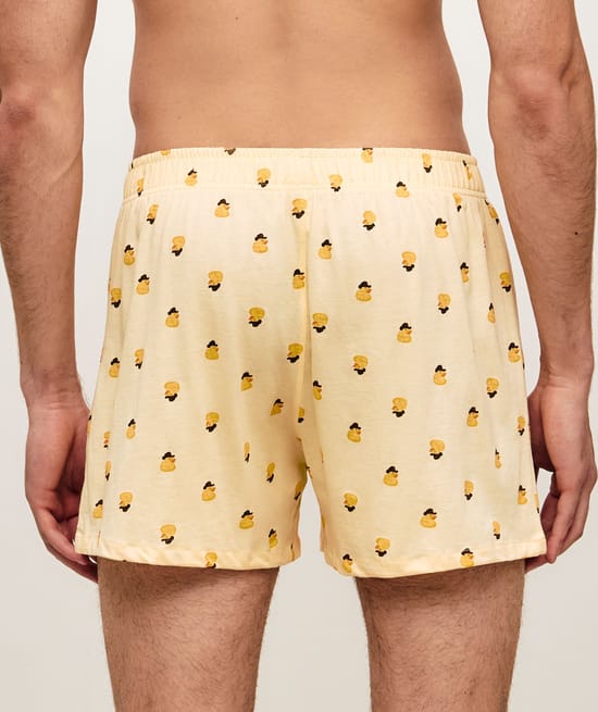 Jersey boxershorts met eendenmotieven;