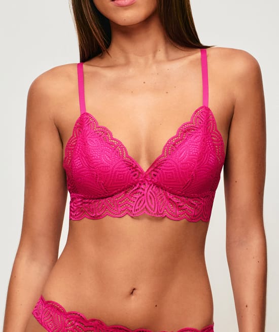 Soutien-gorge triangle push-up en dentelle;