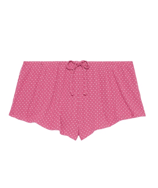 Polka dot pointelle jersey Shorts;