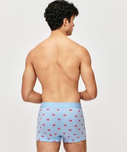 Cotton boxer shorts with crab pattern;