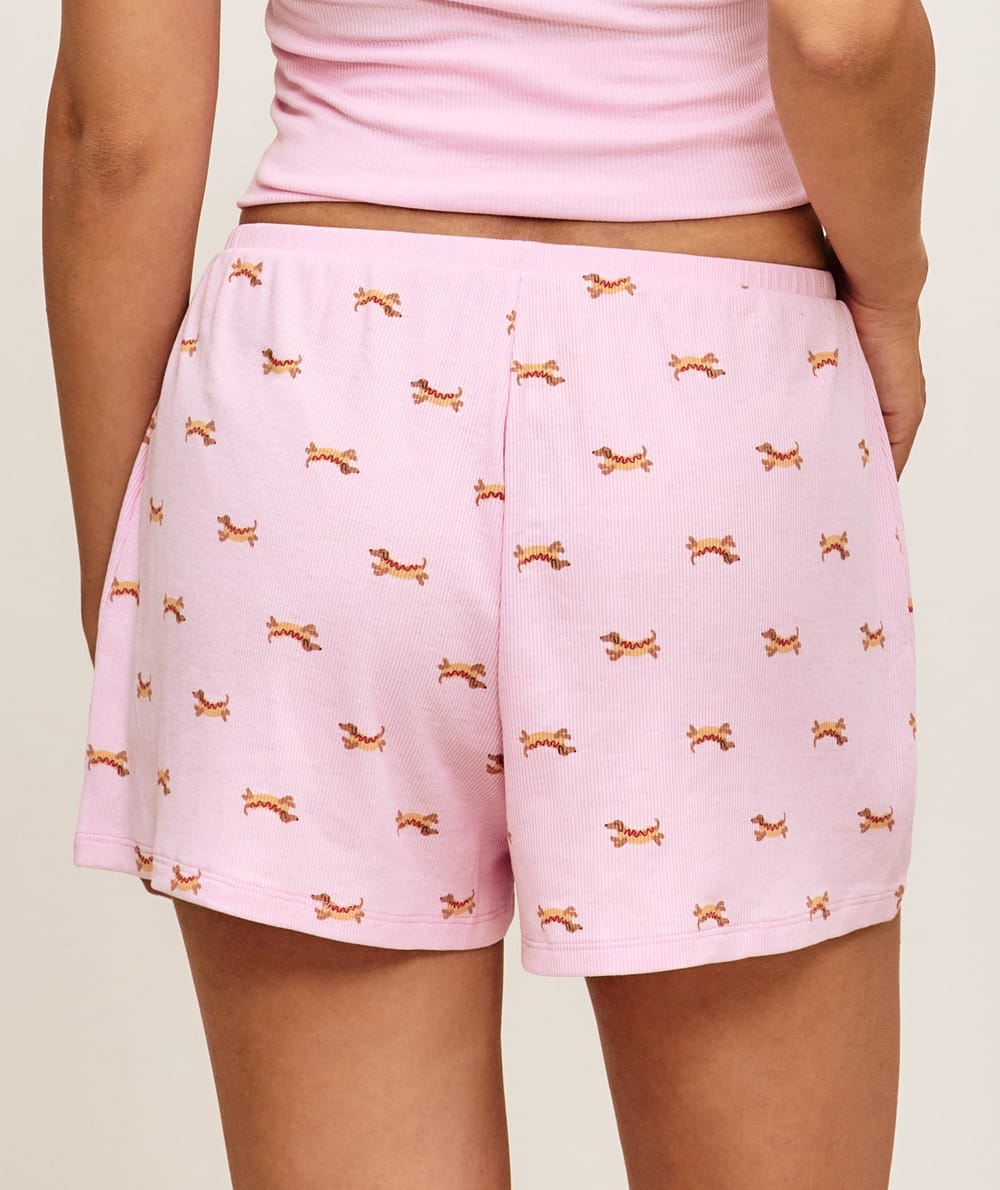 Short en jersey imprim&eacute; teckels;