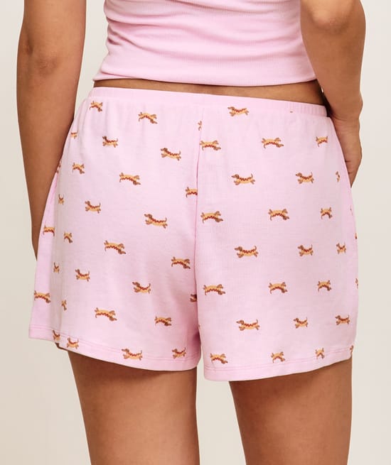 Short en jersey imprim&eacute; teckels;