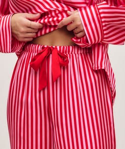 Striped satin pyjama bottoms;