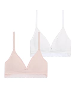 Set van 2 driehoekige tiener bh's van katoen;
