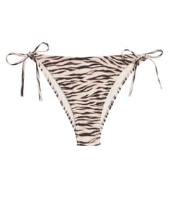 Zebra print tanga bikini bottom;